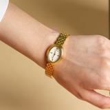 Tory Burch Oval White Dial Gold Steel Strap Watch for Women - TBW6032 Buy Now By Tory Burch