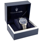 Maserati Tradizione Chronograph Blue Dial Silver Steel Strap Watch for Men - R8873646005 Authentic Buy Shop Now