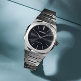 D1 Milano Ultra Thin Black Dial Silver Steel Strap Watch for Women - D1-UTBL05 Authentic Buy Shop Now