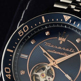 Maserati SFIDA Special Edition Automatic Blue Dial Silver Steel Strap Watch for Men - R8823140013 Authentic Buy Shop Now
