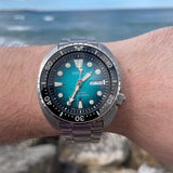 Seiko US Special Edition Automatic Green Dial Silver Steel Strap Watch for Men - SRPH57