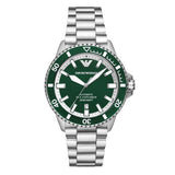 Emporio Armani Sea Explorer Green Dial Silver Steel Strap Watch for Men - AR60080 Buy Now By Emporio Armani