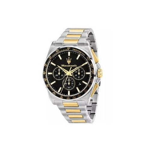 Maserati Velocità Chronograph Black Dial Two Tone Steel Strap Watch for Men - R8873652003 Authentic Buy Shop Now