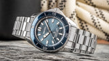 Seiko Prospex Polygonal Divers Automatic Blue Dial Silver Steel Strap Watch for Men - SPB483J1 Authentic Buy Shop Now