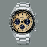 Seiko Prospex Speedtimer Solar Chronograph Gold Dial Silver Steel Strap Watch for Men - SSC817 Authentic Buy Shop Now