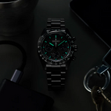 Seiko Prospex Speedtimer The Black Series Limited Edition Black Dial Black Steel Strap Watch for Men - SSC917 Authentic Buy Shop Now