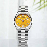Citizen Tsuyosa Automatic Yellow Dial Silver Steel Strap Watch for Men - NJ0150-56Z Authentic Buy Shop Now
