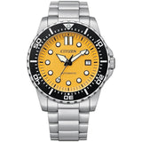 Citizen Mechanical Automatic Yellow Dial Silver Steel Strap Watch for Men - NJ0170-83Z Buy Now By Citizen