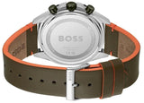 Hugo Boss Cloud Chronograph Olive Green Dial Green Leather Strap Watch for Men - 1514018 Authentic Buy Shop Now