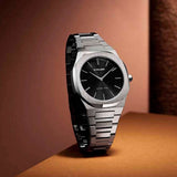 D1 Milano Ultra Thin Black Dial Silver Steel Strap Watch for Women - D1-UTBL05 Authentic Buy Shop Now