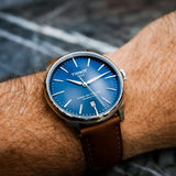 Tissot Chemin des Tourelles Automatic Powermatic 80 Blue Dial Brown Leather Strap Watch for Men - T139.407.16.041.00 Authentic Buy Shop Now