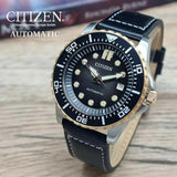 Citizen Mechanical Automatic Black Dial Black Leather Strap Watch for Men - NJ0176-10E Buy Now By Citizen