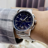 Maserati Sorpasso Chronograph Blue Dial Silver Steel Strap Watch for Men - R8873624004 Authentic Buy Shop Now