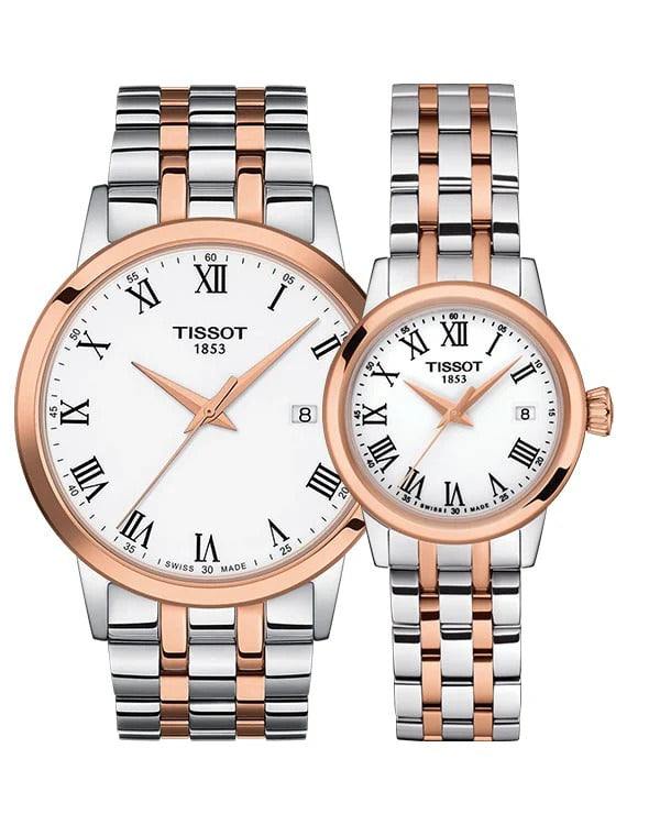 Tissot T Classic Dream Quartz White Dial Two Tone Steel Strap Watch for Men - T129.410.22.013.00 Authentic Buy Shop Now
