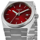 Tissot PRX Quartz Red Dial Silver Steel Strap Watch for Men - T137.410.11.421.00 Authentic Buy Shop Now