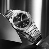 D1 Milano Ultra Thin Black Dial Silver Steel Strap Watch for Women - D1-UTBL05 Authentic Buy Shop Now
