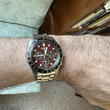 Seiko Prospex US Special Edition Speedtimer Solar Chronograph Red Dial Silver Steel Strap Watch for Men - SSC927 Buy Now By Seiko