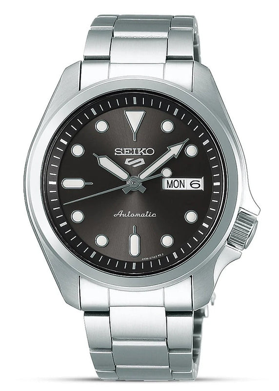 Seiko 5 Sports Automatic Grey Dial Silver Steel Strap Watch for Men - SRPE51K1 Authentic Buy Shop Now