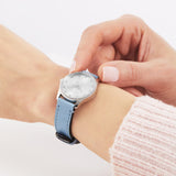 Gucci G Timeless Silver Dial Blue Leather Strap Watch for Women - YA1265039 Authentic Buy Shop Now
