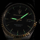 Maserati Competizione Black Dial Two Tone Steel Strap Watch for Men - R8853100042 Authentic Buy Shop Now