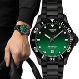 Tissot Tissot Seastar 1000 Quartz Green Dial Black Steel Strap Watch for Men - T120.410.33.091.00 Authentic Buy Shop Now