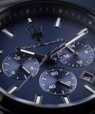 Maserati Attrazione Chronograph Blue Dial Grey Steel Strap Watch for Men - R8853151012 Authentic Buy Shop Now