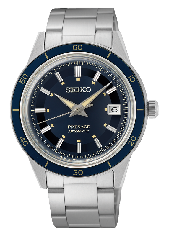 Seiko Presage Style60's Automatic Blue Dial Silver Steel Strap Watch for Men - SRPG05J1 Authentic Buy Shop Now