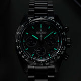 Seiko Prospex Speedtimer The Black Series Limited Edition Black Dial Black Steel Strap Watch for Men - SSC917 Authentic Buy Shop Now