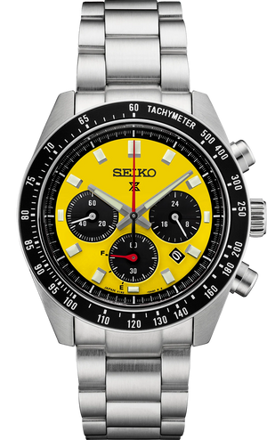 Seiko Prospex Speedtimer Solar Chronograph Yellow Dial Silver Steel Strap Watch for Men - SSC929 Buy Now By Seiko