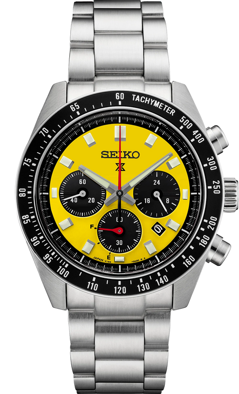 Seiko Prospex Speedtimer Solar Chronograph Yellow Dial Silver Steel Strap Watch for Men - SSC929 Buy Now By Seiko