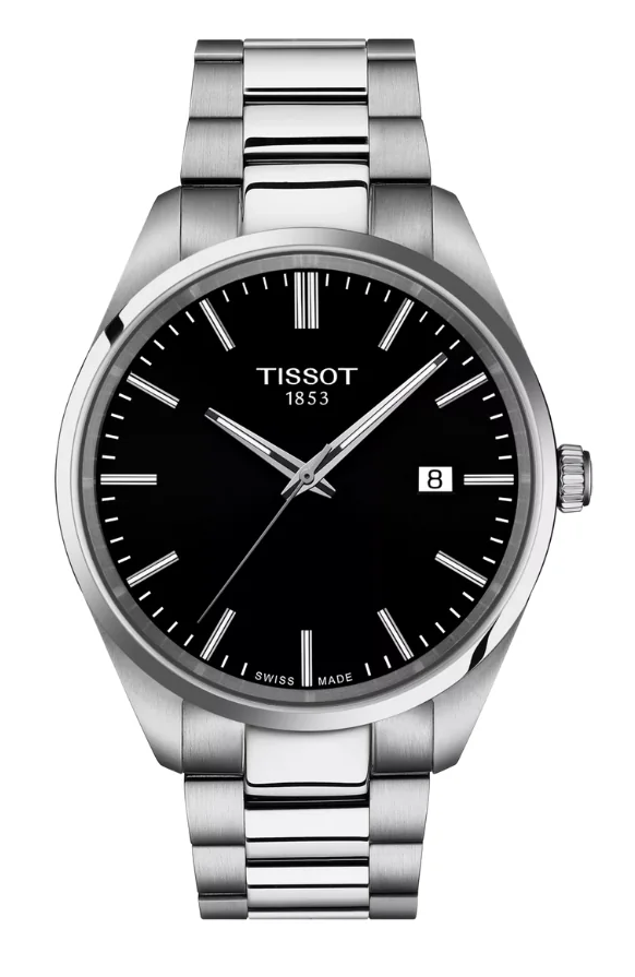 Tissot PR 100 Black Dial Silver Steel Strap Watch for Men - T150.410.11.051.00 Authentic Buy Shop Now