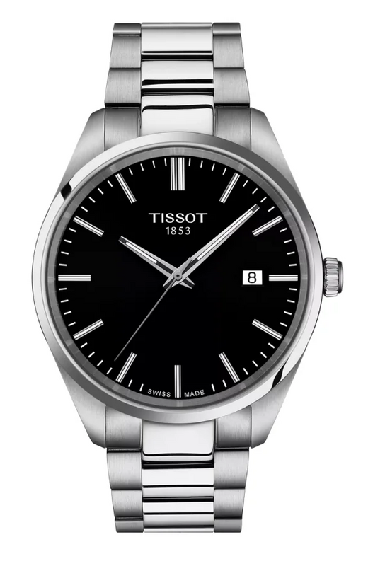 Tissot PR 100 Black Dial Silver Steel Strap Watch for Men - T150.410.11.051.00 Authentic Buy Shop Now