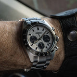 Seiko Prospex Speedtimer Solar Chronograph White Dial Silver Steel Strap Watch for Men - SSC813 Authentic Buy Shop Now