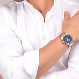 Maserati Competizione Blue Dial Two Tone Steel Strap Watch for Men - R8853100027 Authentic Buy Shop Now