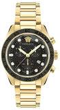 Versace Greca Dome Chronograph Black Dial Gold Steel Strap Watch for Men - VE6K00523 Buy Now By Versace