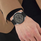 Hugo Boss Cloud Chronograph Grey Dial Black Leather Strap Watch for Men - 1514014 Authentic Buy Shop Now