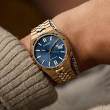 Citizen Tsuyosa 60 Automatic Blue Dial Rose Gold Steel Strap Watch for Men - NK0023-57L Authentic Buy Shop Now