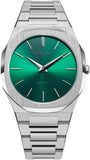 D1 Milano Ultra Thin Green Dial Silver Steel Strap Watch for Men - D1-UTBJ37 Authentic Buy Shop Now