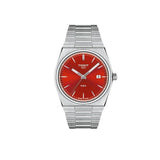 Tissot PRX Quartz Red Dial Silver Steel Strap Watch for Men - T137.410.11.421.00 Authentic Buy Shop Now