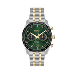 Hugo Boss Tourmaster Chronograph Green Dial Two Tone Steel Strap Watch for Men - 1514287 Authentic Buy Shop Now