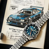Seiko 5 Sports SKX Racers Heritage Velocity Blue Dial Silver Steel Strap Watch for Men - SSK045K1 Authentic Buy Shop Now