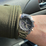 Seiko Prospex Speedtimer Solar Chronograph Black Dial Silver Steel Strap Watch for Men - SSC819 Authentic Buy Shop Now