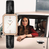 Tissot SRV White Mother of Pearl Dial Black Leather Strap Watch for Women - T160.110.36.113.00 Authentic Buy Shop Now