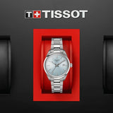 Tissot PR 100 Ice Blue Dial Silver Steel Strap Watch for Women - T150.210.11.351.00 Authentic Buy Shop Now