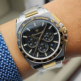 Maserati Velocità Chronograph Black Dial Two Tone Steel Strap Watch for Men - R8873652003 Authentic Buy Shop Now