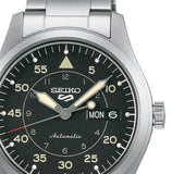 Seiko 5 Sports Flieger Automatic Black Dial Silver Steel Strap Watch for Men - SRPH27K1 Authentic Buy Shop Now