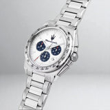 Maserati Velocità Chronograph White Dial Silver Steel Strap Watch for Men - R8873652007 Authentic Buy Shop Now