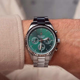 Maserati Competizione Chronograph Green Dial Silver Steel Strap Watch for Men - R8853100044 Authentic Buy Shop Now