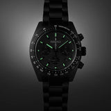 Seiko Prospex Speedtimer The Black Series Limited Edition Black Dial Black Steel Strap Watch for Men - SSC917 Authentic Buy Shop Now