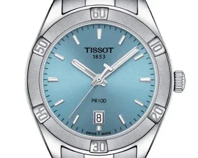 Tissot PR 100 Sport Chic Lady Blue Dial Silver Steel Strap Watch for Women - T101.910.11.351.00 Authentic Buy Shop Now